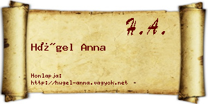 Hügel Anna névjegykártya